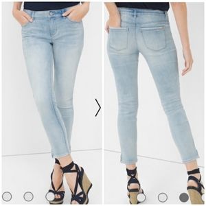 WHBM Zipper Ankle Skinny Crop Jeans